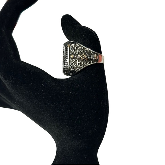 Artisan Crafted Ornate 925 Sterling Silver White Buffalo Cabochon Size 11 14.5g - Picture 4 of 14